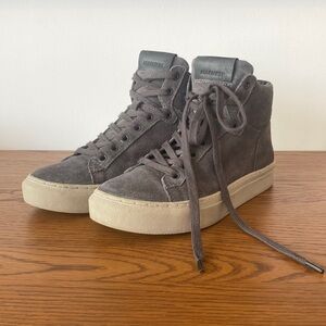 All Saints high top casual grey suede leather sneakers shoes size 37